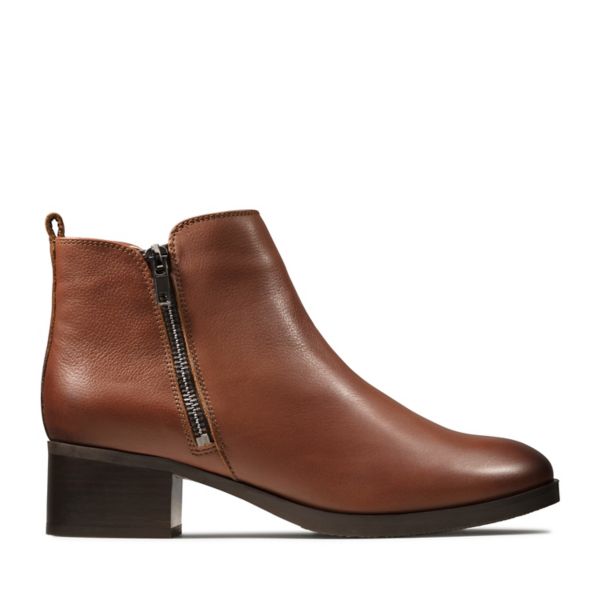 Clarks Womens Mila Sky Ankle Boots Brown | UK-861437 - Click Image to Close